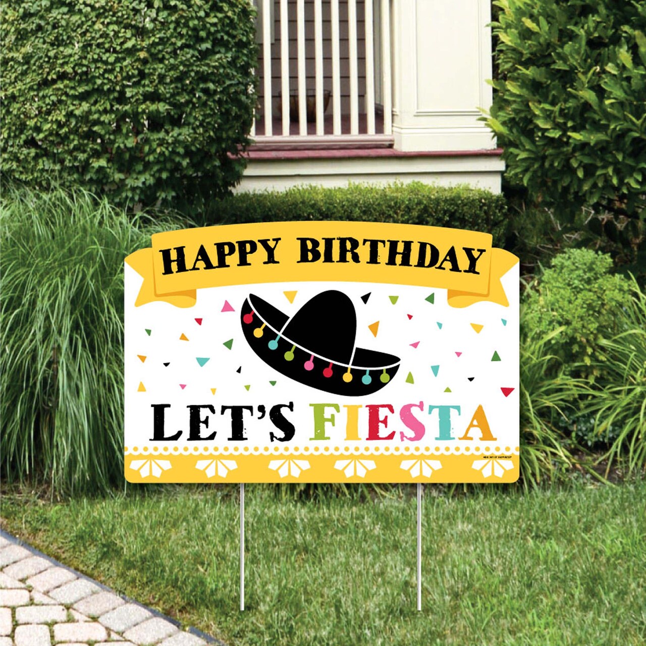 Big Dot of Happiness Let's Fiesta - Fiesta Birthday Party Yard Sign Lawn Decorations - Happy Birthday Party Yardy Sign